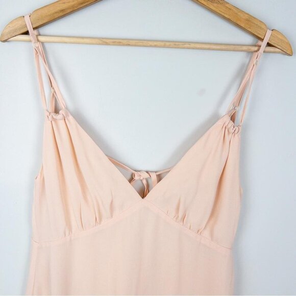 Tobi Womens Size Medium Blush Pink Slip Maxi Dress Lace Up Fairycore Ballet - Picture 3 of 11